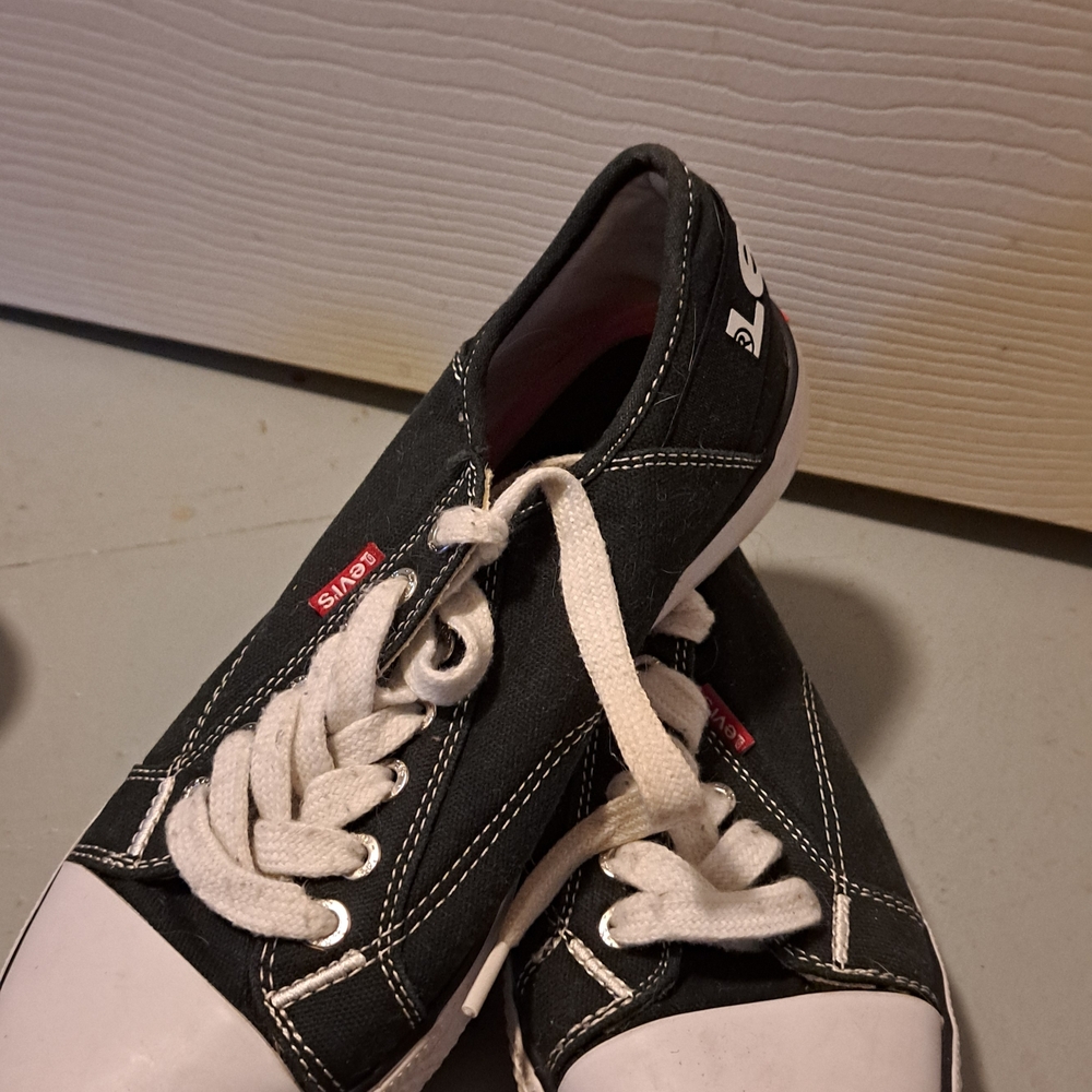 Levi's Black Canvas Sneakers with White Details